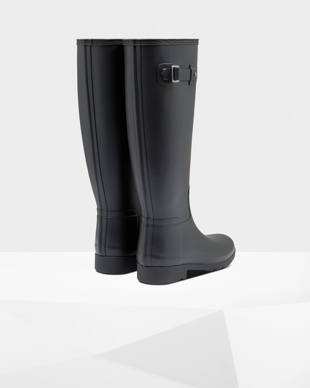 Womens Tall Rain Boots - Hunter Refined Slim Fit (32DKPHTQI) - Black